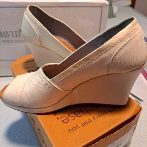 Tom Glitter Ivory Wedges
